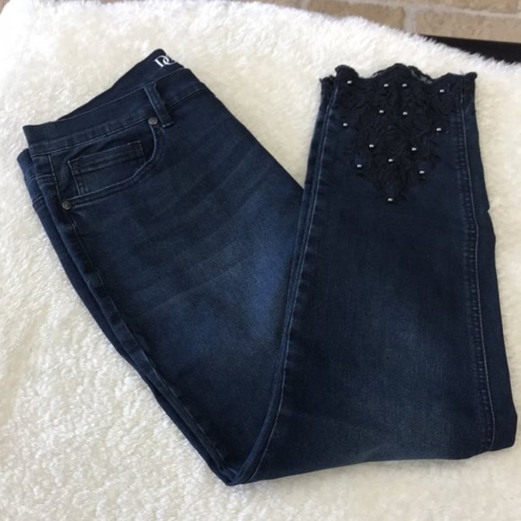 DG2 by Diane Gilman Classic Stretch Embroidered Hem Jean - Picture 5 of 9